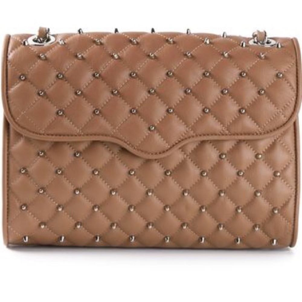 MUST GO SALE - Rebecca Minkoff Quilted Taupe Leather Affair Studded Shoulder Bag